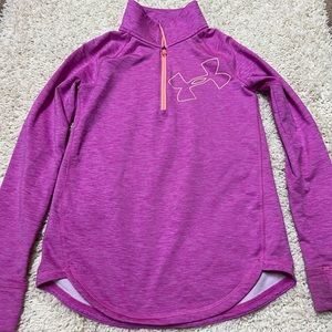 Girls Under Armour  top zip fleece shirt
